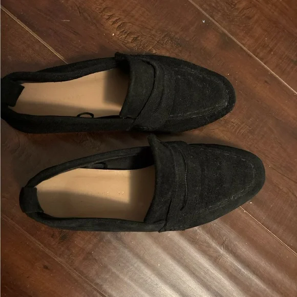 Zara genuine suede leather black moccasin loafers - Picture 4 of 6